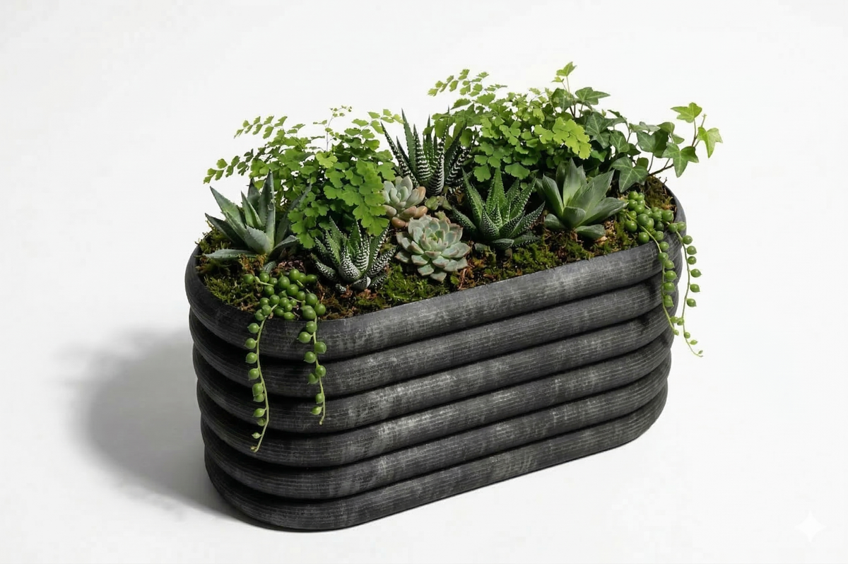 Doniczka Eclipse XL bańkowata - True Brass / Satyna